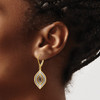 Lex & Lu 14k Yellow Gold w/Rhodium Polished Leverback Earrings - 3 - Lex & Lu