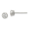 Lex & Lu Sterling Silver 4mm CZ Round Bezel Stud Earrings - Lex & Lu