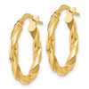 Lex & Lu 14k Yellow Gold Polished and Textured Hoop Earrings LAL46258 - 2 - Lex & Lu