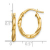 Lex & Lu 14k Yellow Gold Polished and Textured Hoop Earrings LAL46258 - 4 - Lex & Lu