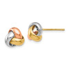 Lex & Lu 14k Tri-color Gold Polished Love Knot Earrings - Lex & Lu