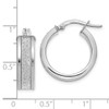 Lex & Lu 14k White Gold Fancy Glimmer Infused Hoop Earrings LAL46409 - 3 - Lex & Lu