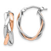 Lex & Lu 14k White Gold Rose Rhodium-plated Hoop Earrings - Lex & Lu