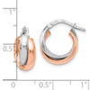 Lex & Lu 14k White Gold Rose-plated Polished Hoop Earrings - 4 - Lex & Lu