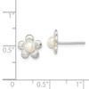 Lex & Lu Sterling Silver Flower and Synthetic Pearl Post Earrings - 4 - Lex & Lu