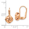 Lex & Lu 14k Rose Gold Polished Love Knot Leverback Earrings - 4 - Lex & Lu