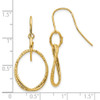 Lex & Lu 14k Yellow Gold Polished and Textured Shepherd Hook Earrings - 4 - Lex & Lu