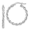 Lex & Lu 14K White Gold Twisted Hoop Earrings LAL46570 - Lex & Lu