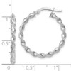 Lex & Lu 14K White Gold Twisted Hoop Earrings LAL46570 - 3 - Lex & Lu