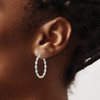 Lex & Lu 14K White Gold Twisted Hoop Earrings LAL46570 - 4 - Lex & Lu
