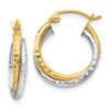 Lex & Lu 14k Two-tone Gold D/C Hinged Hoop Earrings - Lex & Lu