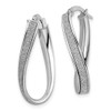 Lex & Lu 14k White Gold Glimmer Infused Oval Hoop Earrings LAL46597 - 2 - Lex & Lu