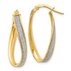 Lex & Lu 14k Yellow Gold Glimmer Infused Oval Twist Hoop Earrings LAL46598 - Lex & Lu