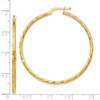 Lex & Lu 14k Yellow Gold Polished and Textured Hoop Earrings LAL46601 - 4 - Lex & Lu