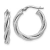 Lex & Lu 14k White Gold Twisted Triple Twist Hoop Earrings - Lex & Lu