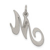 Lex & Lu Sterling Silver Medium Fancy Script Initial M Charm - 4 - Lex & Lu