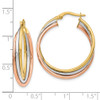 Lex & Lu 14k Tri-color Gold Polished Twisted Hoop Earrings - 4 - Lex & Lu