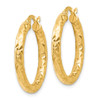 Lex & Lu 14k Yellow Gold ForeverLite & Textured Hoop Earrings LAL46655 - 2 - Lex & Lu