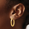 Lex & Lu 14k Yellow Gold ForeverLite & Textured Hoop Earrings LAL46655 - 3 - Lex & Lu