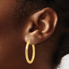 Lex & Lu 14k Yellow Gold ForeverLite & Textured Hoop Earrings LAL46657 - 3 - Lex & Lu
