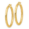 Lex & Lu 14k Yellow Gold ForeverLite & Textured Hoop Earrings LAL46658 - 2 - Lex & Lu