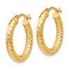 Lex & Lu 14k Yellow Gold ForeverLite & Textured Hoop Earrings LAL46662 - 2 - Lex & Lu