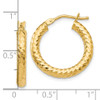 Lex & Lu 14k Yellow Gold ForeverLite & Textured Hoop Earrings LAL46662 - 4 - Lex & Lu
