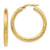 Lex & Lu 14k Yellow Gold ForeverLite & Textured Hoop Earrings LAL46665 - Lex & Lu