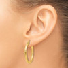 Lex & Lu 14k Yellow Gold ForeverLite & Textured Hoop Earrings LAL46665 - 3 - Lex & Lu