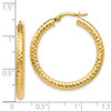 Lex & Lu 14k Yellow Gold ForeverLite & Textured Hoop Earrings LAL46665 - 4 - Lex & Lu