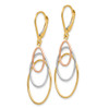 Lex & Lu 14k Tri-color Gold Dangle Leverback Earrings LALLE608 - 2 - Lex & Lu