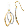 Lex & Lu 14k Two-tone Gold & Textured Shepherd Hook Earrings LAL46756 - Lex & Lu