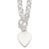 Lex & Lu Sterling Silver Heart Fancy Link Toggle Necklace 18'' - Lex & Lu