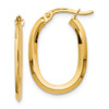 Lex & Lu 14k Yellow Gold Polished Oval Hinged Hoop Earrings - Lex & Lu