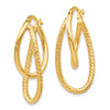 Lex & Lu 14k Yellow Gold & Textured Hinged Hoop Earrings LAL46825 - 2 - Lex & Lu