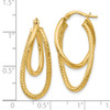 Lex & Lu 14k Yellow Gold & Textured Hinged Hoop Earrings LAL46825 - 4 - Lex & Lu