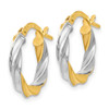 Lex & Lu 14k Yellow Gold w/White Rhodium Plating Polished Hoop Earrings - 2 - Lex & Lu