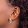 Lex & Lu 14k Rose Gold Two-tone Polished Hinged Hoop Earrings - 3 - Lex & Lu