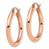 Lex & Lu 14K Rose Gold 3mm Polished Hoop Earrings LAL46906 - 2 - Lex & Lu