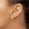 Lex & Lu 14k Yellow Gold & Textured Hinged Hoop Earrings LAL46944 - 3 - Lex & Lu