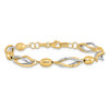 Lex & Lu 14k Two-tone Gold Polished and D/C Bracelet LALLF116-7 - 3 - Lex & Lu