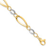 Lex & Lu 14k Two-tone Gold Polished and D/C Link Bracelet - Lex & Lu