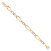 Lex & Lu 14k Two-tone Gold Polished and D/C Link Bracelet - 2 - Lex & Lu