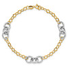 Lex & Lu 14k Two-tone Gold & Textured Fancy Link Bracelet LAL47012 - 4 - Lex & Lu