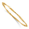 Lex & Lu 14k Yellow Gold Polished and Textured Twisted Slip-on Bangle - Lex & Lu