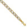 Lex & Lu 14k Two-tone Gold Polished Fancy Link Bracelet LAL47067 - Lex & Lu