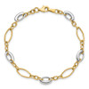 Lex & Lu 14k Two-tone Gold Polished Fancy Link Bracelet LAL47072 - 4 - Lex & Lu