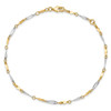 Lex & Lu 14k Two-tone Gold Polished Fancy Link Anklet LAL47078 - 4 - Lex & Lu