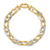 Lex & Lu 14k Two-tone Gold Polished Fancy Link Bracelet LAL47082 - 4 - Lex & Lu