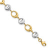 Lex & Lu 14k Two-tone Gold Polished Link Bracelet - Lex & Lu